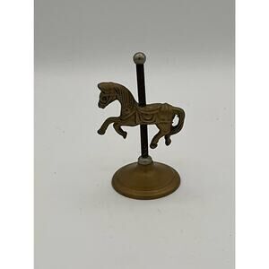 Vintage Solid Brass Carousel Horse Merry Go Round Pony Figurine MCM